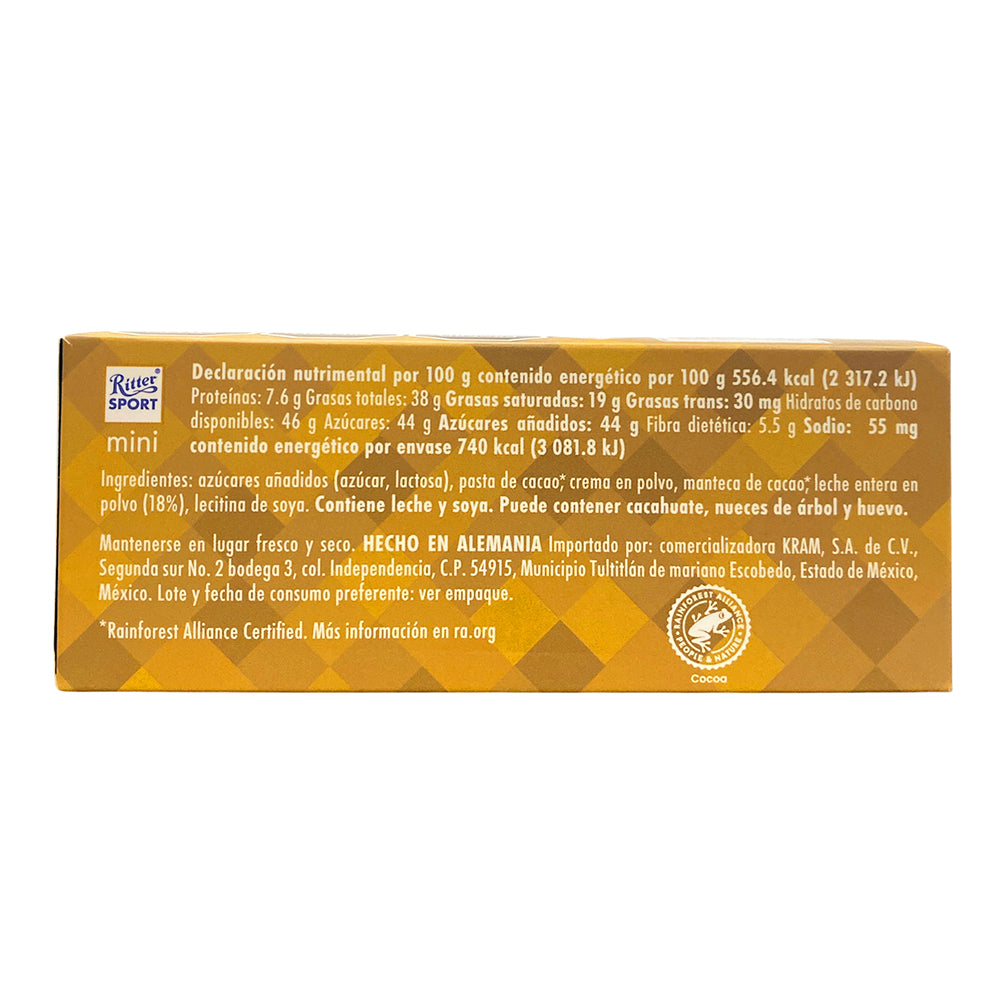 ESTUCHE DE CHOCOLATE MINI RITTER SPORT - GOLDEN EDITION - PACK CON 2 ESTUCES CON 8 PIEZAS C/U