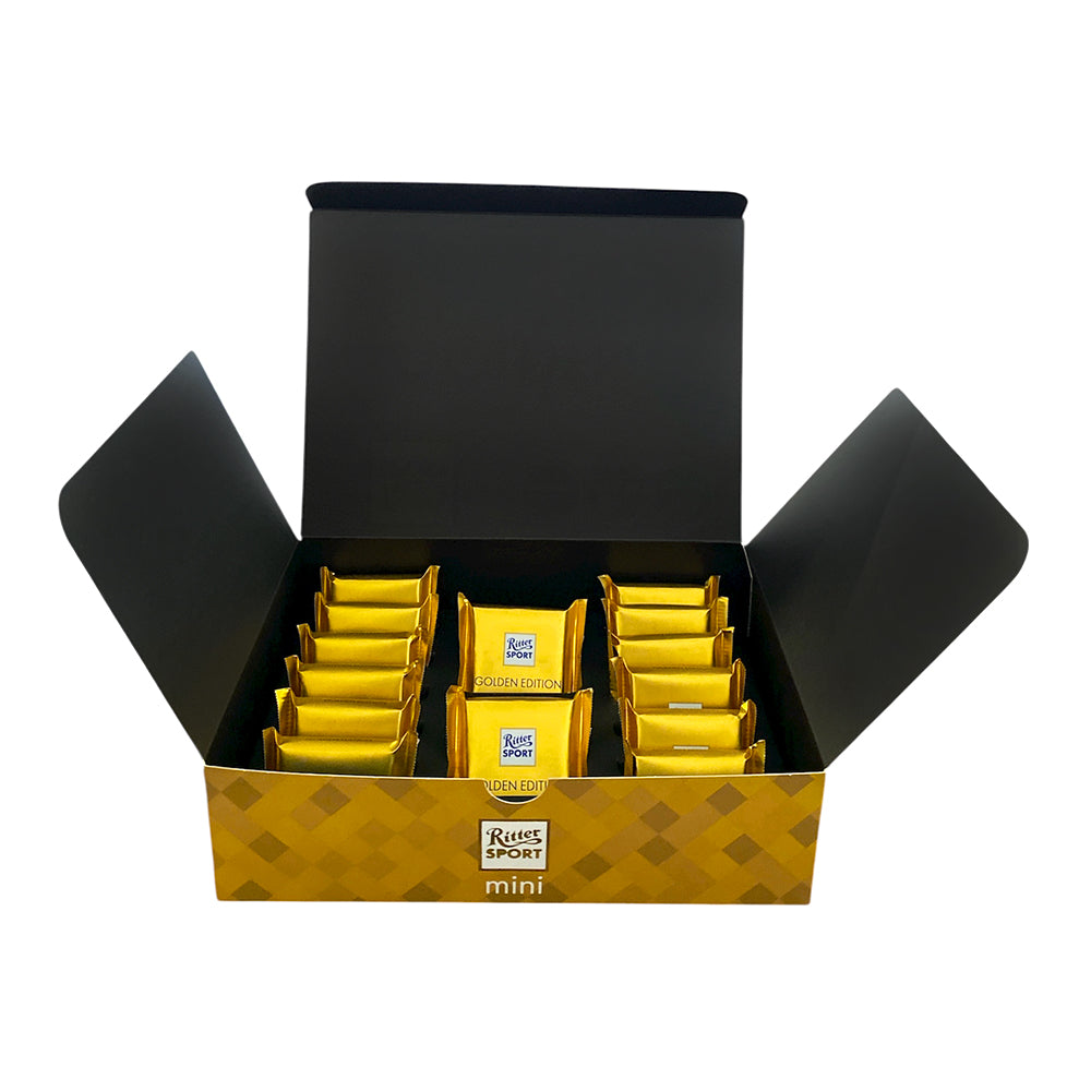 ESTUCHE DE CHOCOLATE MINI RITTER SPORT - GOLDEN EDITION PACK CON 14 PIEZAS