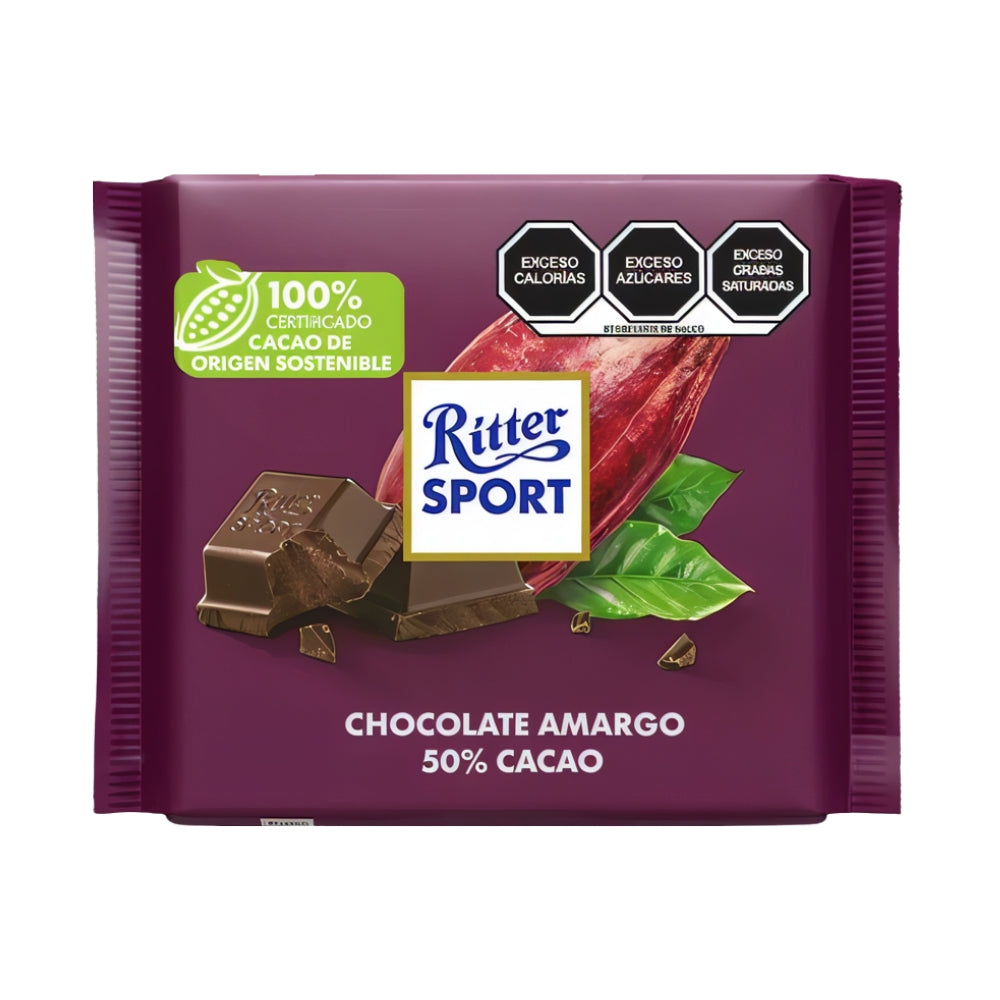 Chocolate Ritter Sport Amargo 50% Cacao