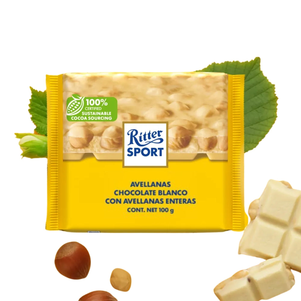 Chocolate Ritter Sport Blanco con Avellanas Enteras