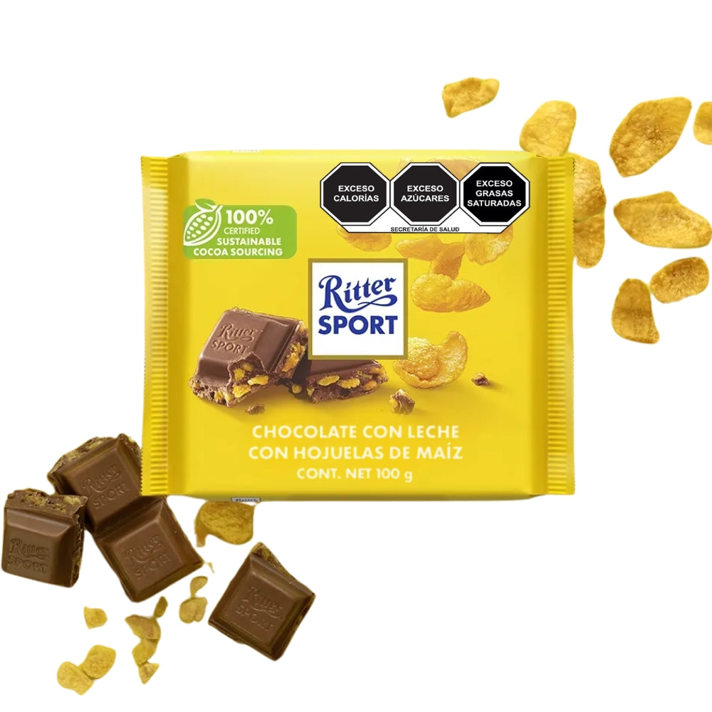 Chocolate Ritter Sport Leche con Corn Flakes 100 gramos