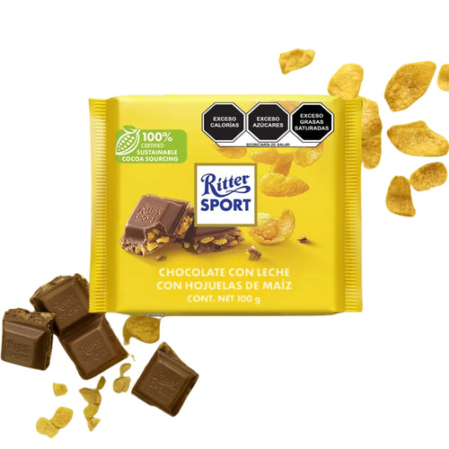 Chocolate Ritter Sport Leche con Corn Flakes 100 gramos