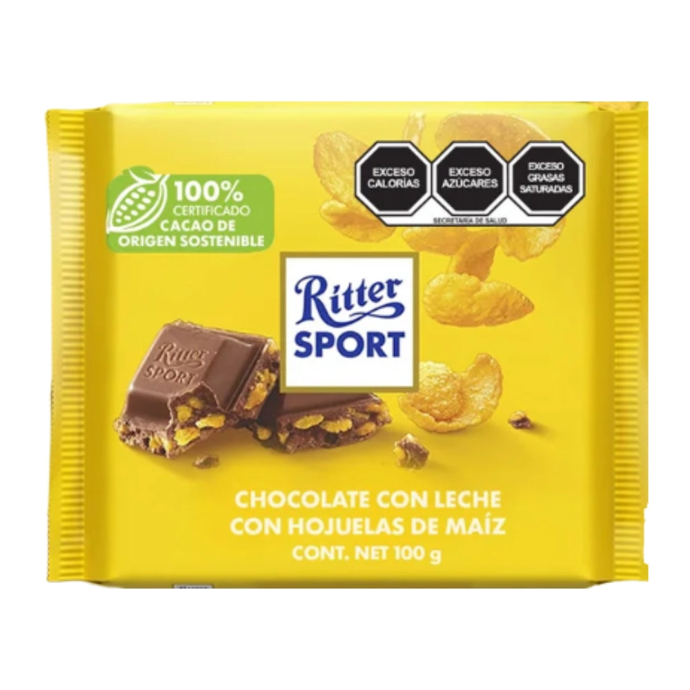 Chocolate Ritter Sport Leche con Corn Flakes 100 gramos