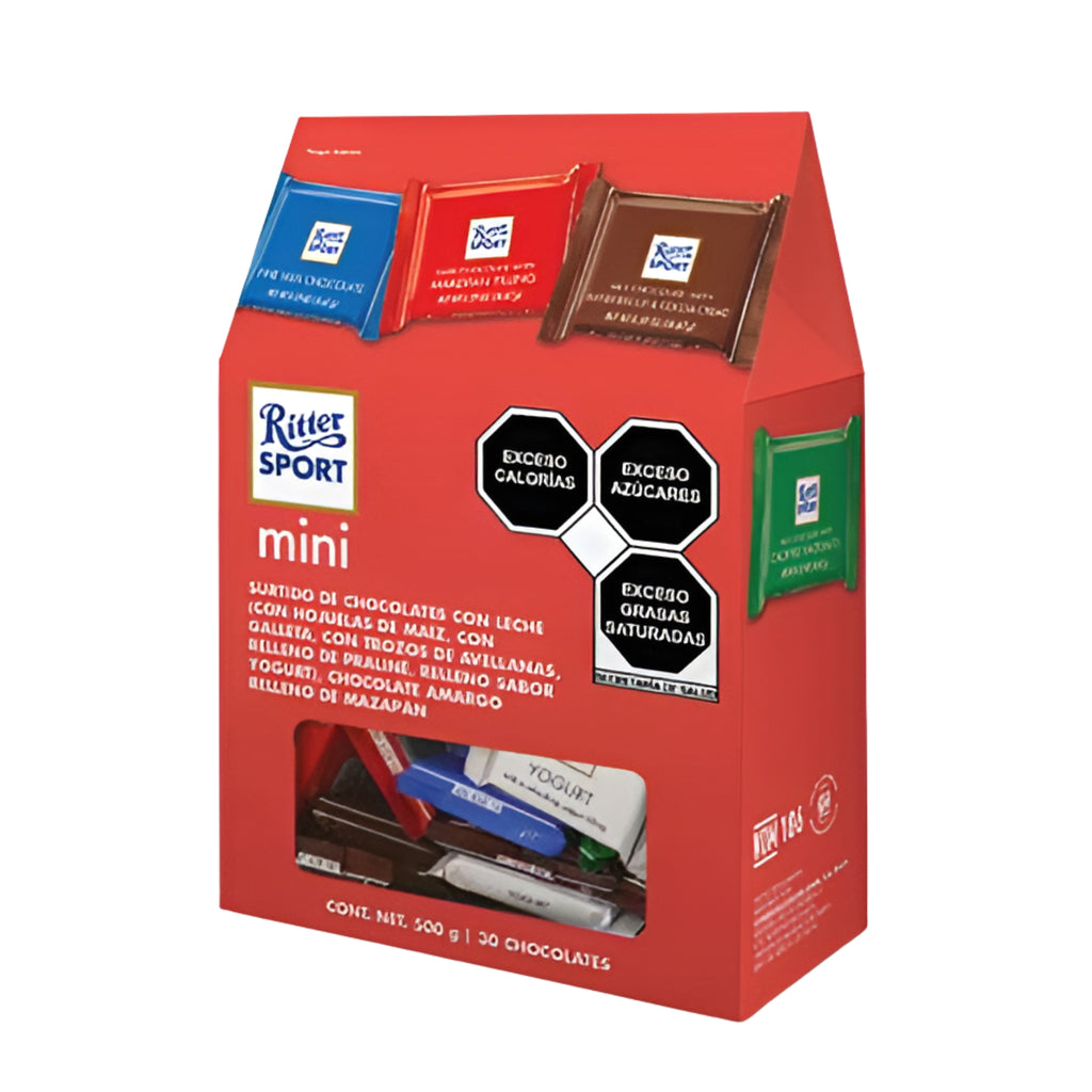 Chocolate de chocolate mini Ritter Sport Variedad 30 piezas