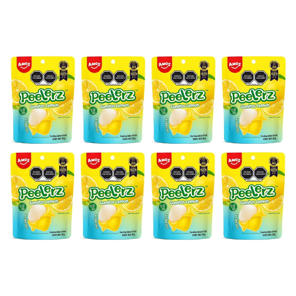 Gomitas Peelerz Limón Pack con 8 piezas de 65 grs. c/u
