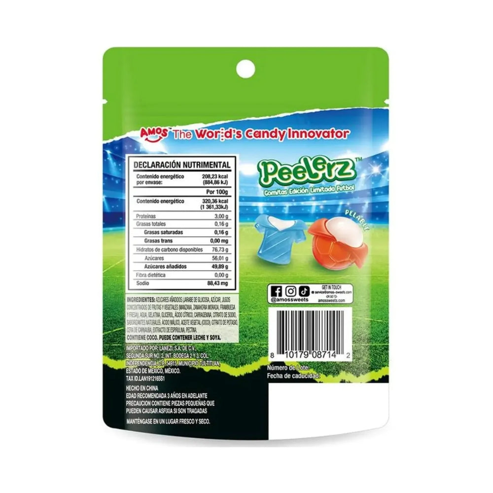 Gomitas pelables sabores surtidos Pack con 8 pz. 65 grs. c/u - EDICION MUNDIAL -