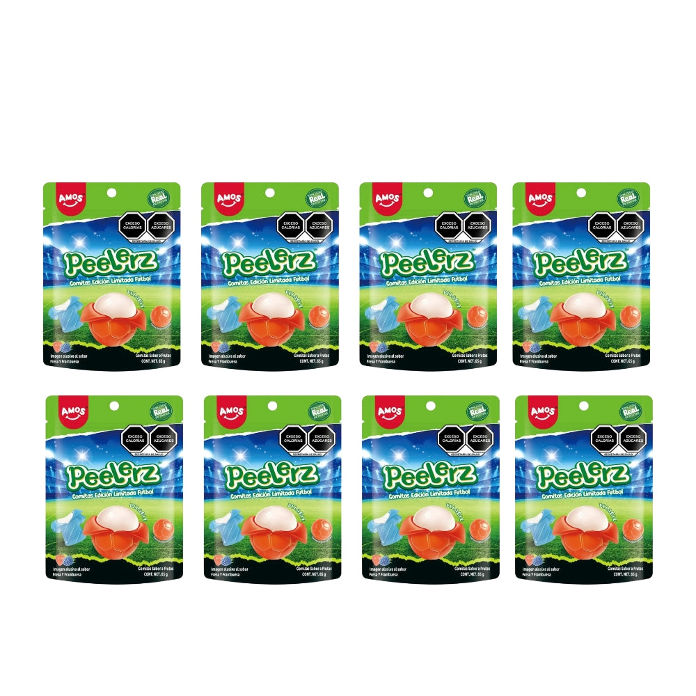 Gomitas pelables sabores surtidos Pack con 8 pz. 65 grs. c/u - EDICION MUNDIAL -