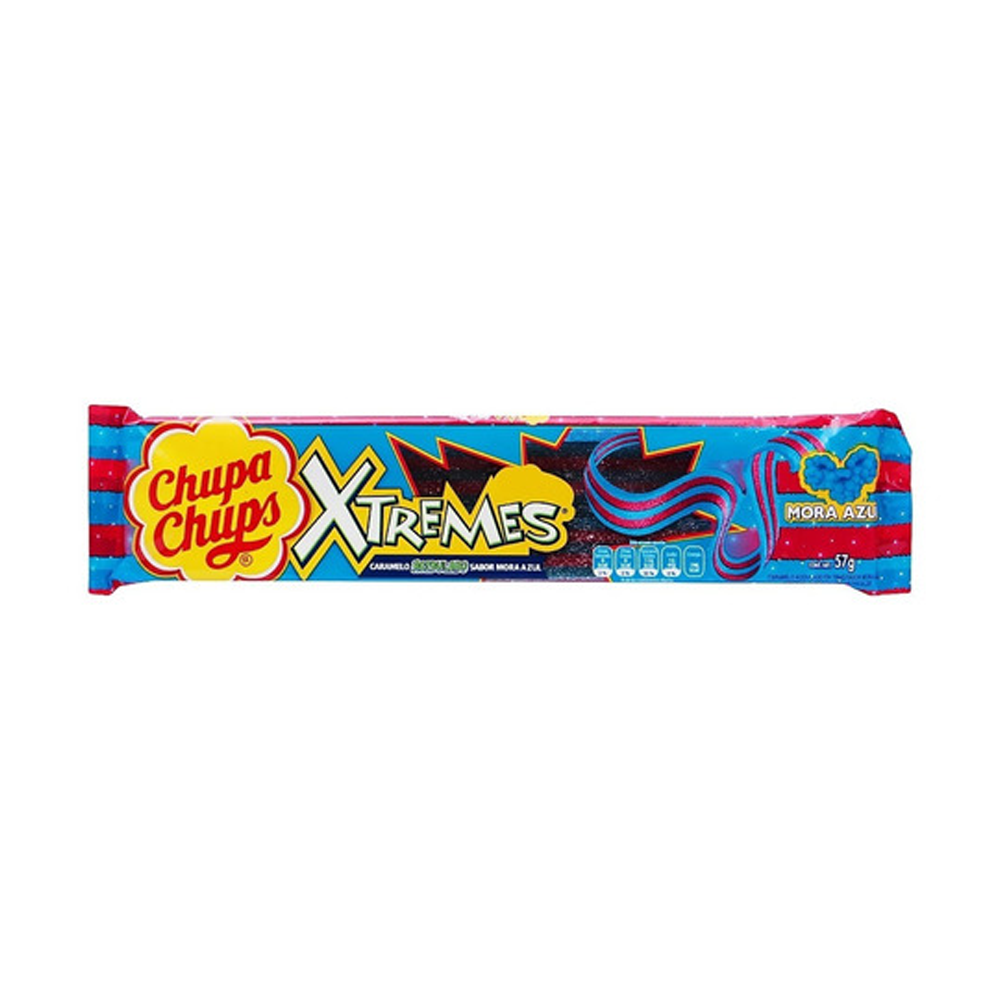 Chupa Chups Xtremes Blue Berry Strip Display Pack with 18 pieces