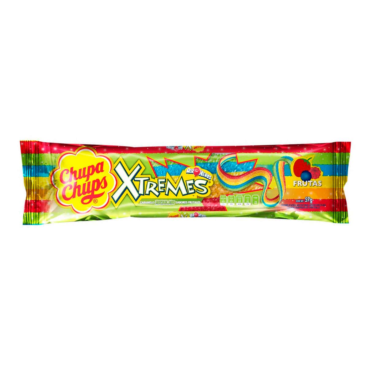 Chupa Chups Xtremes Fruit Strips Display pack with 18 pieces