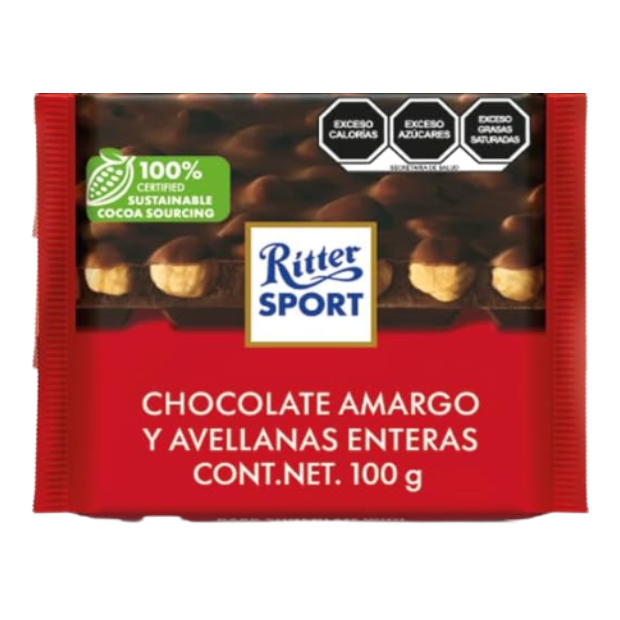 Chocolate amargo con avellanas enteras 100g