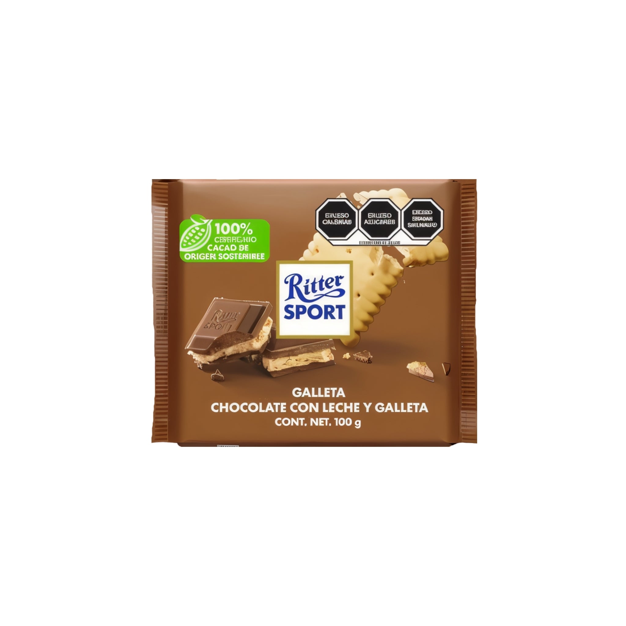 Chocolate Ritter Sport con Galleta 100 gramos