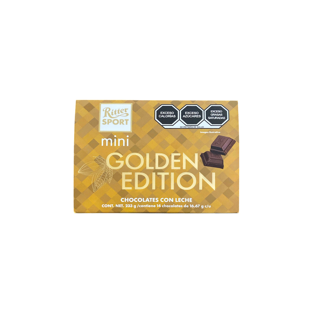 ESTUCHE DE CHOCOLATE MINI RITTER SPORT - GOLDEN EDITION PACK CON 14 PIEZAS