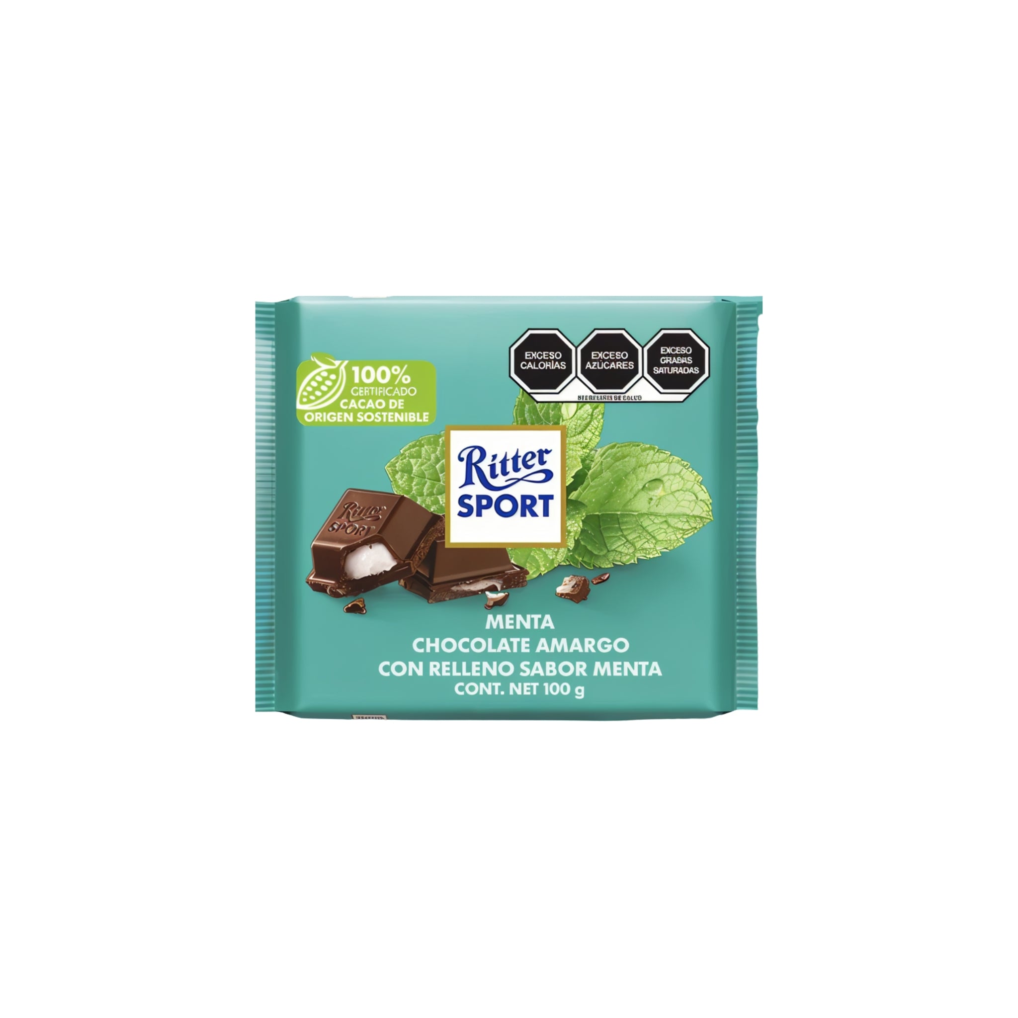 Chocolate amargo con relleno sabor menta 100g