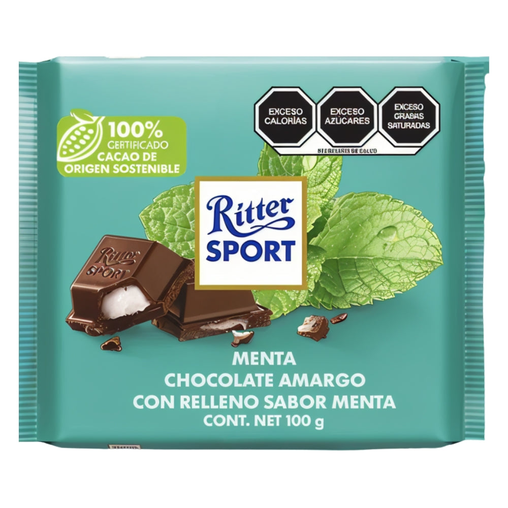 Chocolate amargo con relleno sabor menta 100g