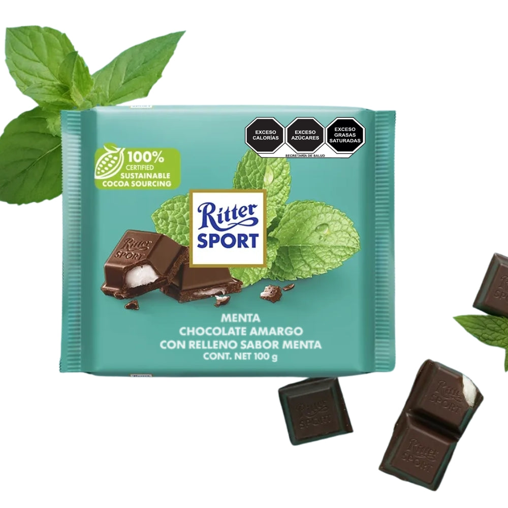 Chocolate amargo con relleno sabor menta 100g