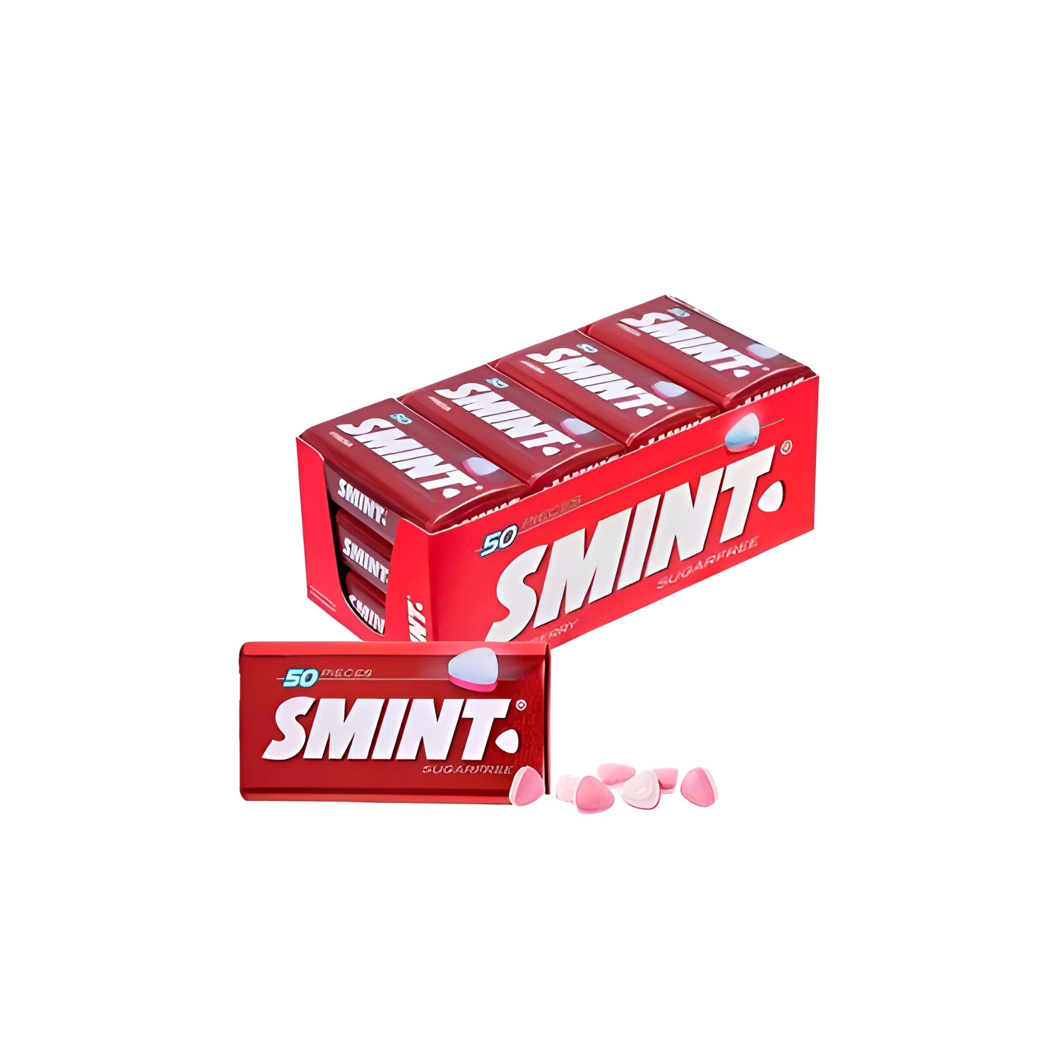 Smint Strawberry sabor fresa sin azúcar — presentación TIN 12x12 en México