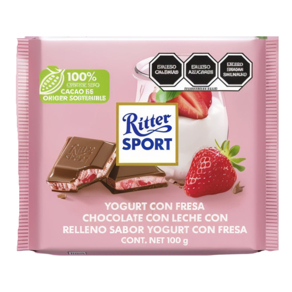 Chocolate con Leche con relleno sabor yogurt con fresa